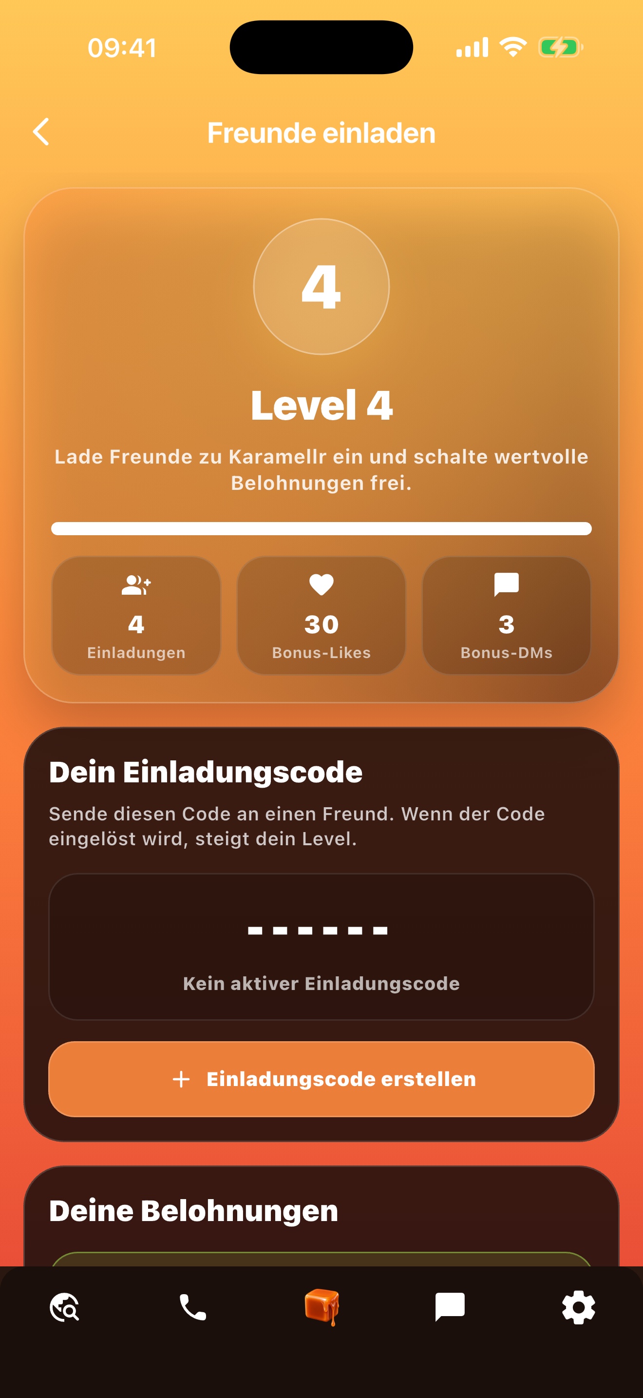 Karamellr Invite Screenshot